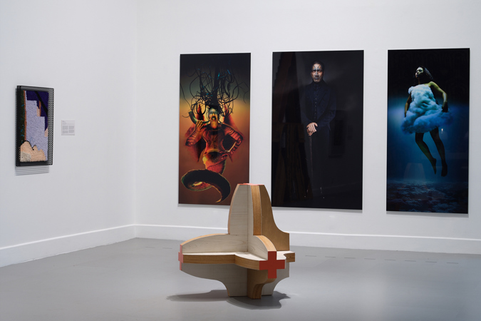 An installation image of the exhibition Te Hau Whakatonu - A series of never-ending beginnings, works in the Govett-Brewster Art Gallery's permanent collection by Māori artists.