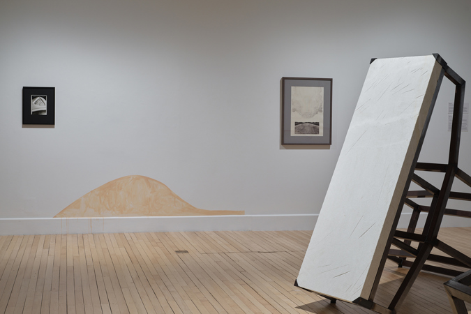 An installation image of the exhibition Te Hau Whakatonu - A series of never-ending beginnings, works in the Govett-Brewster Art Gallery's permanent collection by Māori artists.