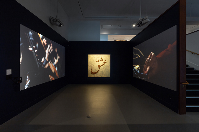 Installation view of Aisha Khalid artworks
