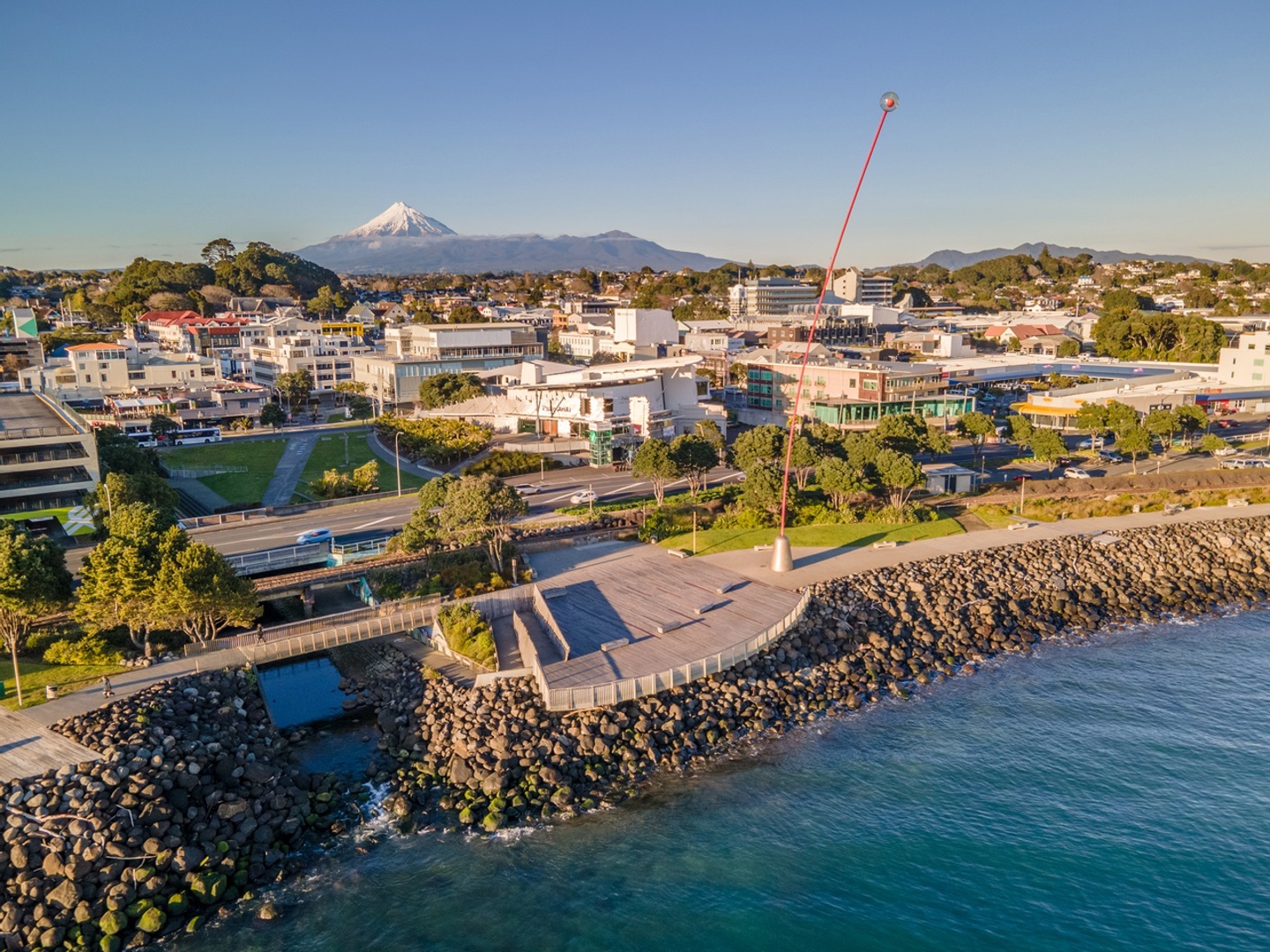 Taranaki Story New Plymouth Coastal Foreshore And Mountain Skyview Photography